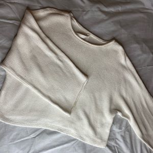Aritzia Babaton cream crop knit sweater